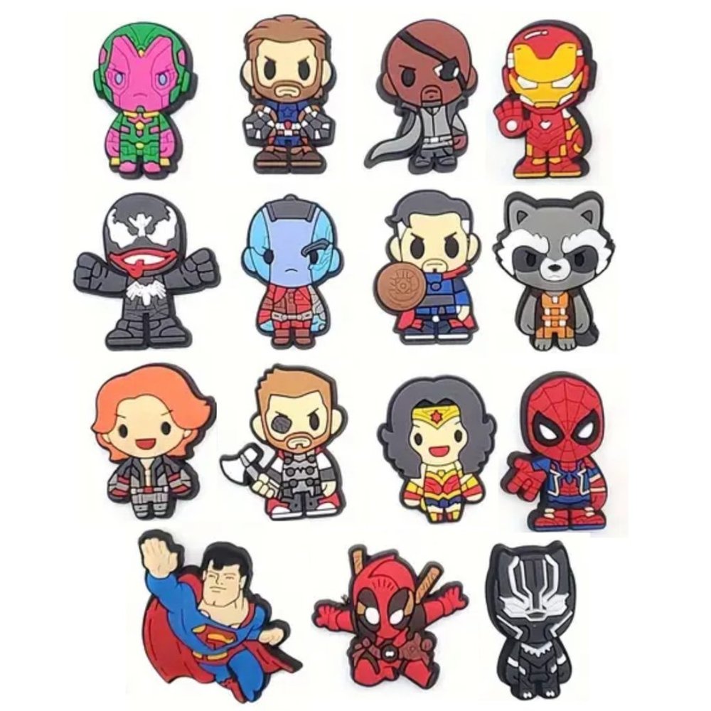 *NEW-15 pc*  Marvel DC Super Heroes Universe Shoe Charms for Your Crocs (Asst A)